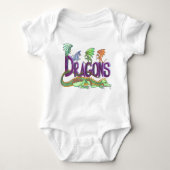 Dragons, draken overal! Baby romper (Voorkant)