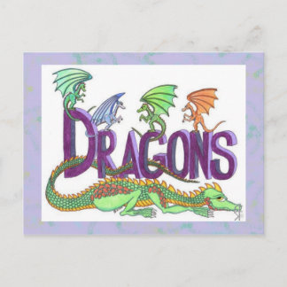 Dragons, draken overal! Briefkaart