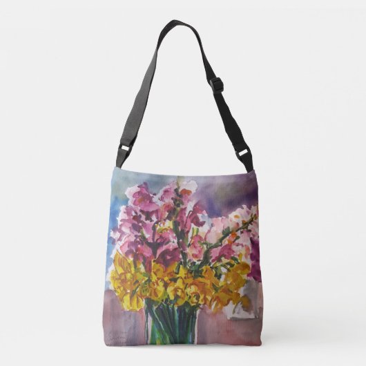 Dragons en Daffodils Bag Crossbody Tas (Achterkant)