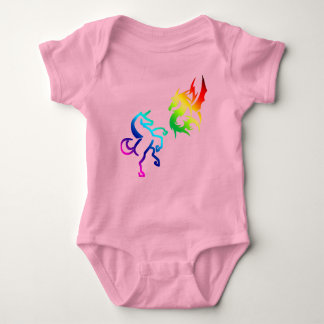 Dragons en regenboogontjes Baby Bodysuit