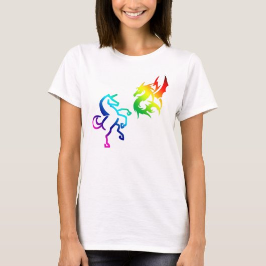 Dragons en regenboogvlies t-shirt (Voorkant)