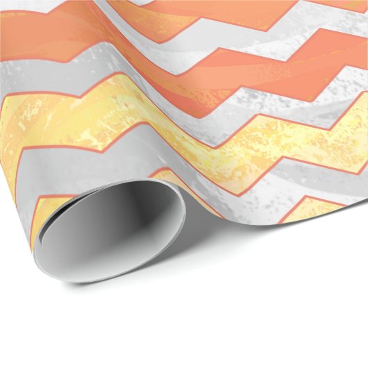 Dragons Eye Oranje Chevron Pattern Cadeaupapier (Rol Hoek)