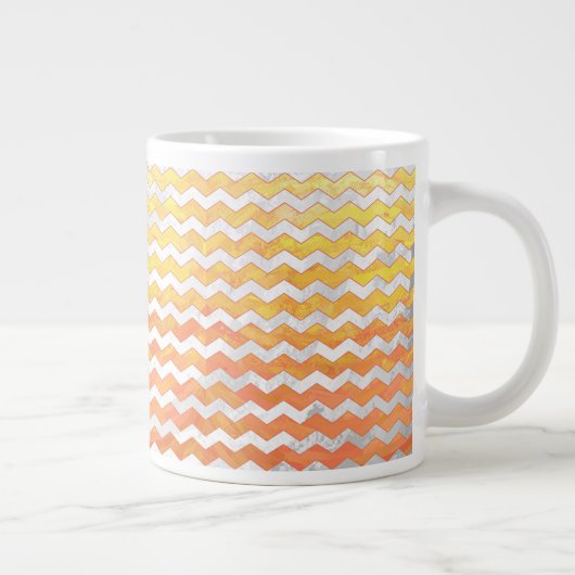 Dragons Eye Oranje Chevron Pattern Grote Koffiekop (Rechts)