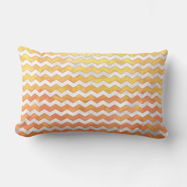 Dragons Eye Oranje Chevron Pattern Kussen (Voorkant)