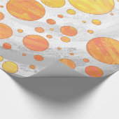 Dragons Eye Oranje Polka Dot Pattern Cadeaupapier (Hoek)
