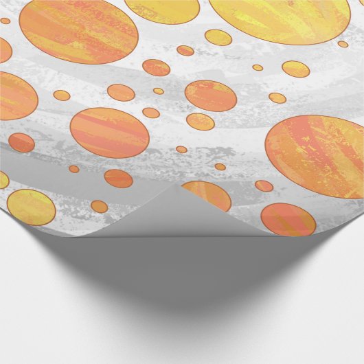 Dragons Eye Oranje Polka Dot Pattern Cadeaupapier (Hoek)