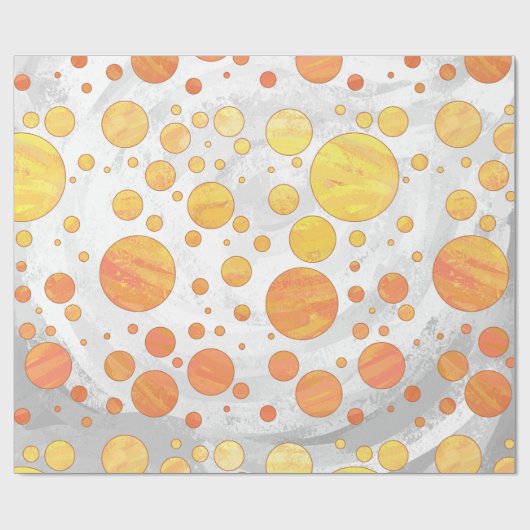 Dragons Eye Oranje Polka Dot Pattern Cadeaupapier (Vlak)
