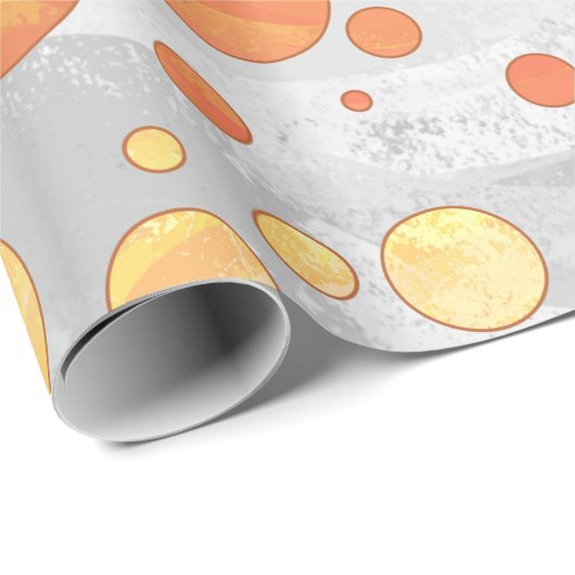 Dragons Eye Oranje Polka Dot Pattern Cadeaupapier (Rol Hoek)