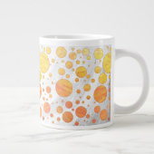 Dragons Eye Oranje Polka Dot Pattern Grote Koffiekop (Rechts)