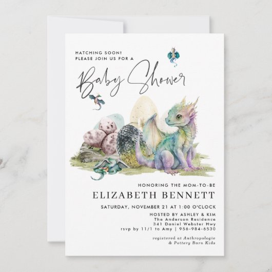 Dragons Fairy Tale | Dragon Eggs Baby shower Kaart (Voorkant)