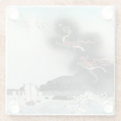 Dragon's Fury Zee Battle voor de berg Fuji Glazen Onderzetter (Achterkant)