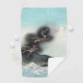 Dragon's Fury Zee Battle voor de berg Fuji Golfhanddoek (Insitu)