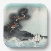 Dragon's Fury Zee Battle voor de berg Fuji Papieren Bordje (Voorkant)