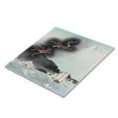 Dragon's Fury Zee Battle voor de berg Fuji Tegeltje (Zijkant)