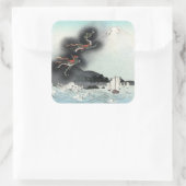 Dragon's Fury Zee Battle voor de berg Fuji Vierkante Sticker (Tas)