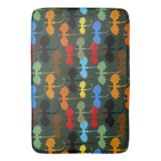 Dragons Green Flight Fantasy Badmat (Voorkant Verticaal)