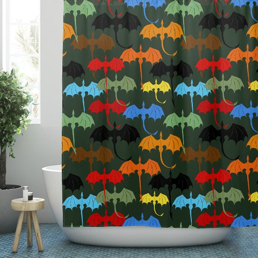 Dragons Green Flight Fantasy Douchegordijn