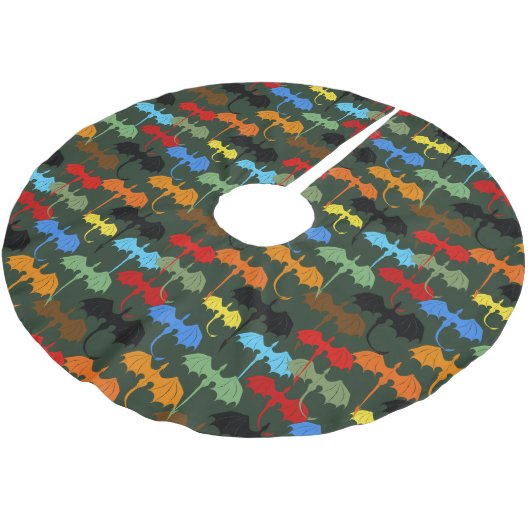 Dragons Green Flight Fantasy Kerstboom Rok (Gekanteld)