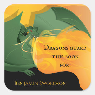 Dragons Guard deze boekenkookplaat sticker