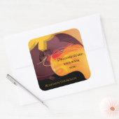 Dragons Guard Dit boek vuurt Paarse rode kookplaat Vierkante Sticker (Envelop)