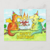 Dragons Happy birthday briefkaart (Voorkant)