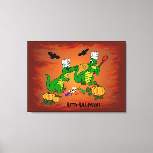 Dragons - Happy Halloween! Vandaag ga ik koken Canvas Afdruk (Voorkant)