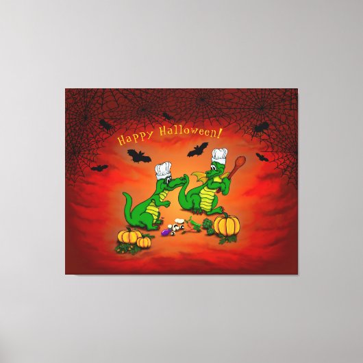 Dragons - Happy Halloween! Vandaag ga ik koken Canvas Afdruk (Voorkant)