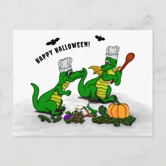 Dragons - Happy Halloween! Vandaag ga ik koken Feestdagenkaart (Voorkant)
