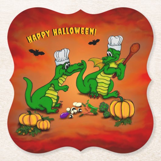 Dragons - Happy Halloween! Vandaag ga ik koken Kartonnen Onderzetters (Voorkant)