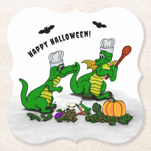 Dragons - Happy Halloween! Vandaag ga ik koken Kartonnen Onderzetters (Voorkant)