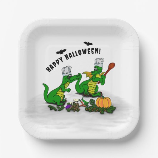 Dragons - Happy Halloween! Vandaag ga ik koken Papieren Bordje (Voorkant)