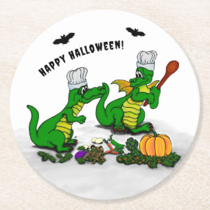 Dragons - Happy Halloween! Vandaag ga ik koken Ronde Kartonnen Onderzetter
