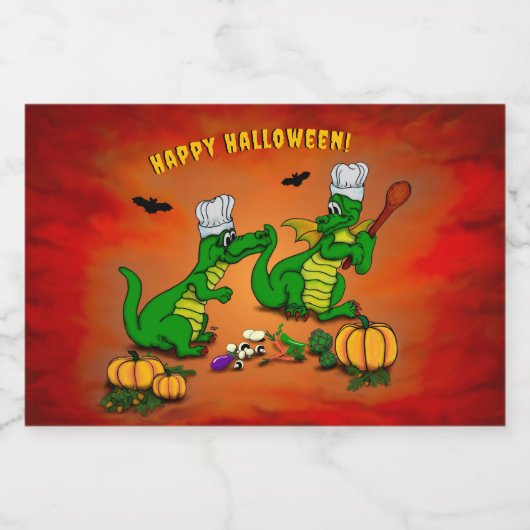 Dragons - Happy Halloween! Vandaag ga ik koken Voedselcontainer Etiket (Enkel label)