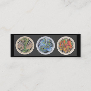 "Dragons in a Row"-Bladwijzer Mini Visitekaartje