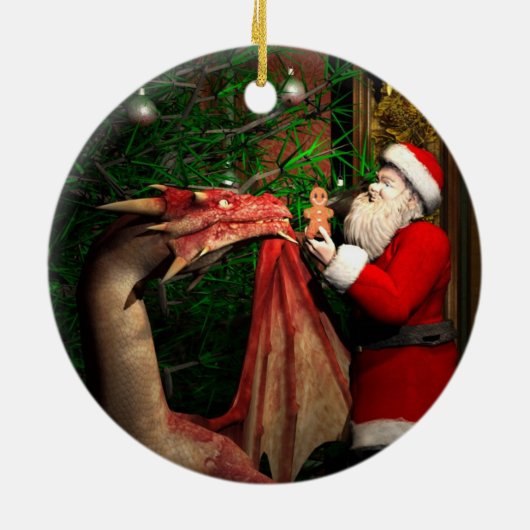 Dragons kerst keramisch ornament (Achterkant)