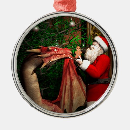 Dragons kerst metalen ornament (Voorkant)