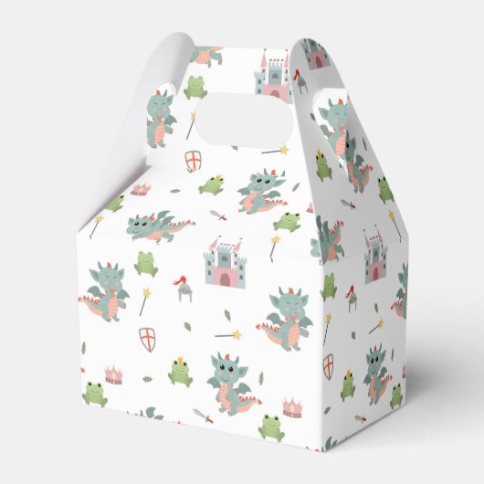 Dragons Knights Sprookjesachtig Middeleeuws Kastee Bedankdoosjes (Achterkant)