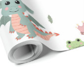 Dragons Knights Sprookjesachtig Middeleeuws Kastee Cadeaupapier (Rol Hoek)