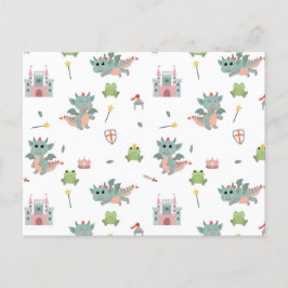 Dragons Knights Sprookjesachtig Middeleeuws Kastee Feestdagenkaart