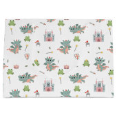 Dragons Knights Sprookjesachtig Middeleeuws Kastee Groot Cadeauzakje (Voorkant)