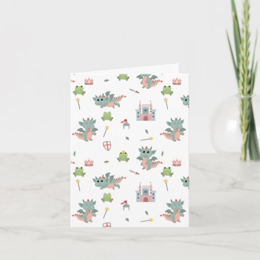 Dragons Knights Sprookjesachtig Middeleeuws Kastee Kaart (Voorkant)