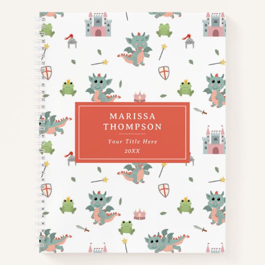 Dragons Knights Sprookjesachtig Middeleeuws Kastee Notitieboek (Voorkant)