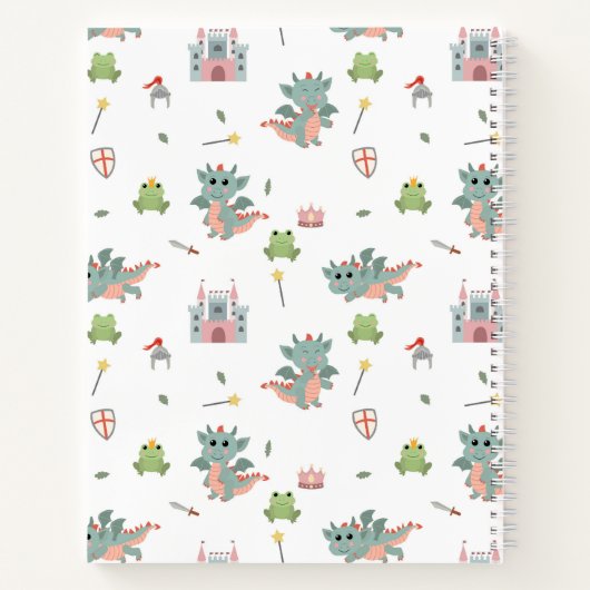 Dragons Knights Sprookjesachtig Middeleeuws Kastee Notitieboek (Achterkant)