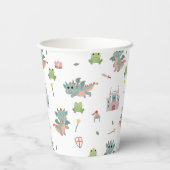 Dragons Knights Sprookjesachtig Middeleeuws Kastee Papieren Bekers (Achterkant)