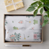 Dragons Knights Sprookjesachtig Middeleeuws Kastee Tissuepapier (Geschenk)