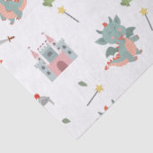 Dragons Knights Sprookjesachtig Middeleeuws Kastee Tissuepapier (Detail)