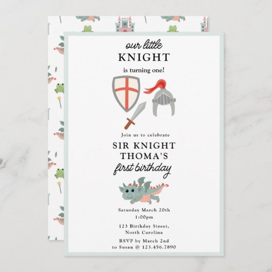 Dragons Knights Sprookjesachtige middeleeuwse kast Kaart (Voorkant / Achterkant)