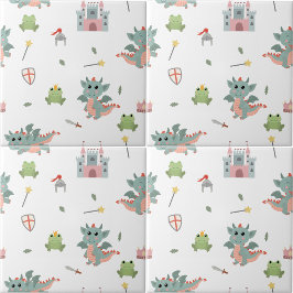 Dragons Knights Sprookjesachtige Middeleeuwse Kast Tegeltje