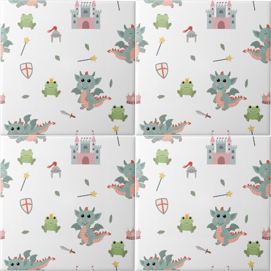 Dragons Knights Sprookjesachtige Middeleeuwse Kast Tegeltje