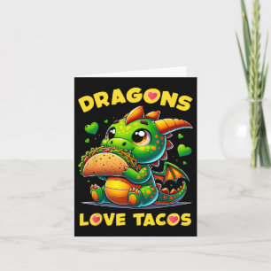 Dragons Love Tacos Cute Cinco de Mayo Mexican Food Kaart